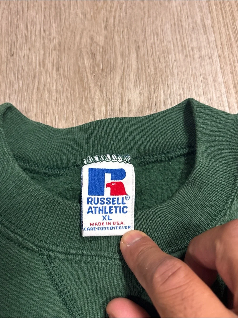 Vintage Russell Athletic PC Celtics Logo Pullover Sweatshirt Green Men's XL